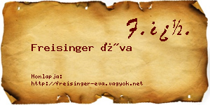 Freisinger Éva névjegykártya